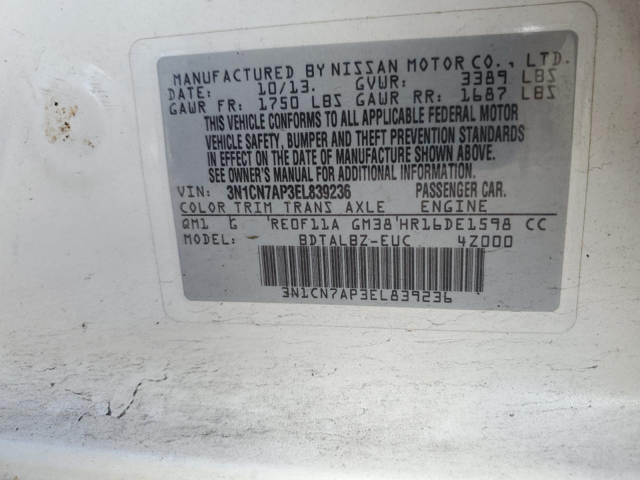 Nissan Versa S Image 9